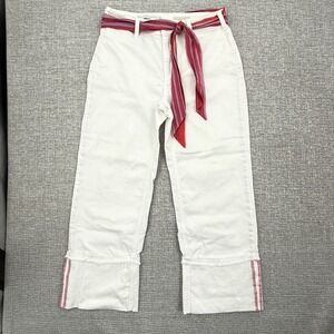 Pilcro‎ and the Letterpress Cropped Wide Leg Jeans White Denim Size 27